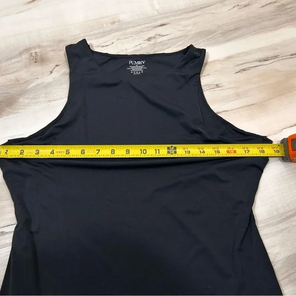 PUMIEY Women’s Black High Neck Sleeveless Bodysuit 2XL Stretch Thong Capsule - Picture 4 of 9